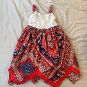 Multi patterned Fourth of July dress